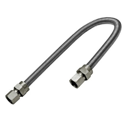 FLEXTRON Gas Line Hose 1/2'' O.D. x 36'' Length with 1/2" FIP Fittings, Stainless Steel Flexible Connector FTGC-SS38-36B